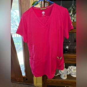 Healing hands scrubs, pink size large. Like new